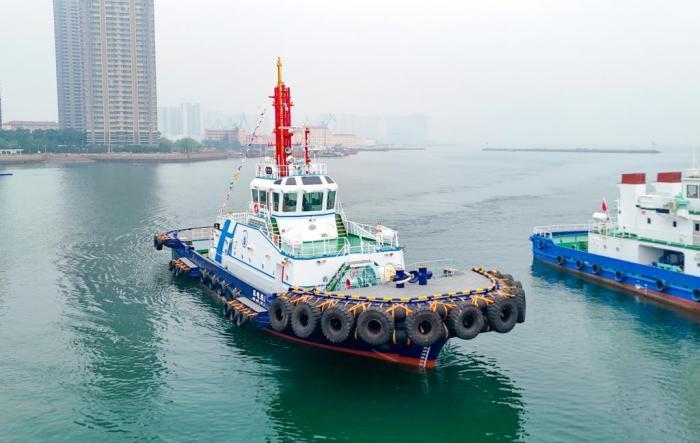 中國(guó)首艘氫電拖輪在山東港口青島港投用