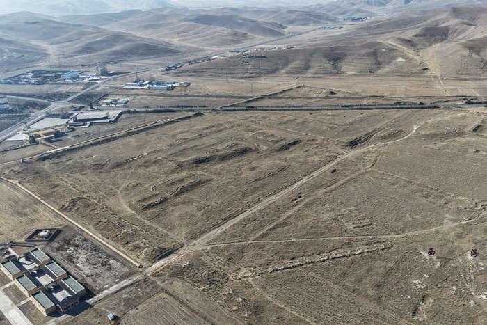 航拍青海海晏西?？す食沁z址